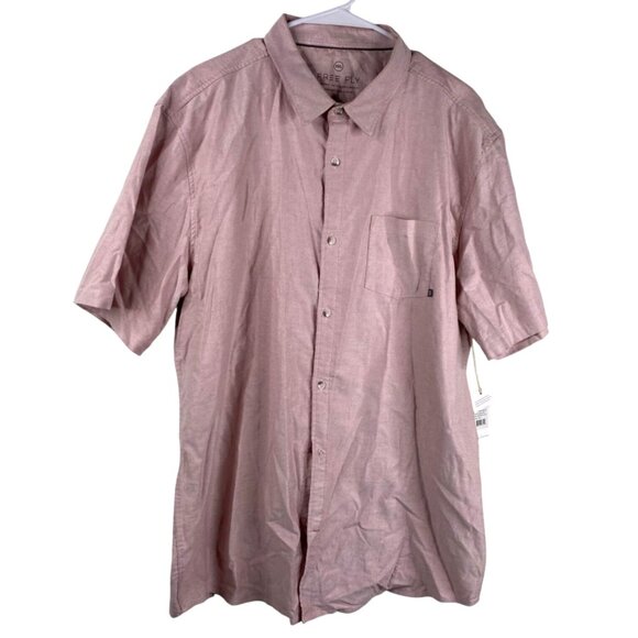 Free Fly Other - Free Fly Shirt Men's Sullivan's Red Sz XXXL Short Sleeve Button Up UPF 50 NWT